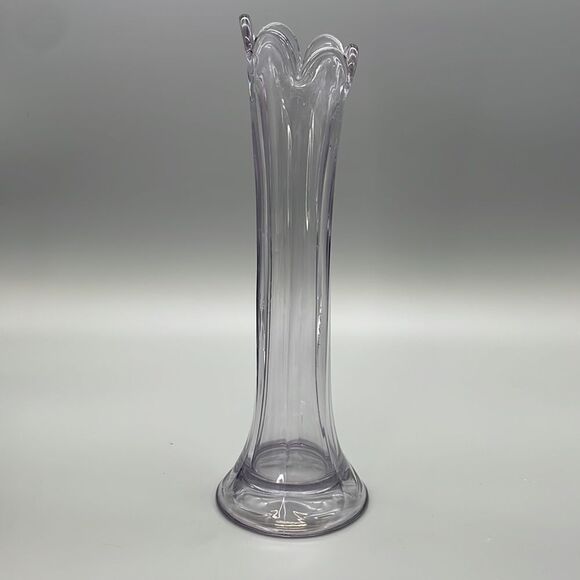 Vintage Amethyst Glass Vase Six Paneled Art Nouveau Imperial Glass Purple Lilac - Picture 6 of 16